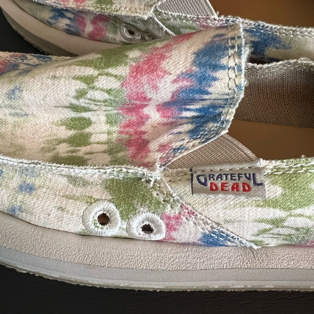 Sanuk Women's Donna ST X Grateful Dead Shoes Tie-Dye Print Size 8 - Picture 4 of 10